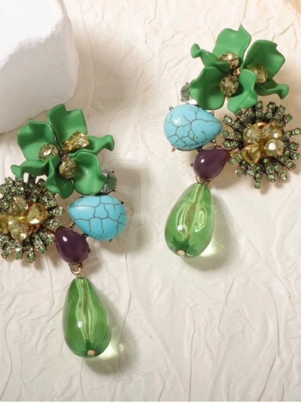 Artisanal Floral Multicolor Earrings